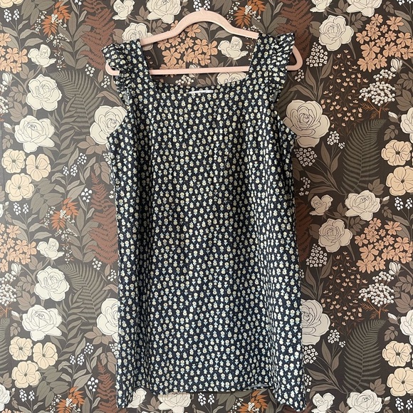 NWOT RE/DONE Women's Blue Floral-print Cotton-blend Jersey Mini Dress - Picture 4 of 7